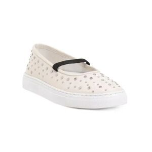 SEYCHELLES | Ivory Leather Moon Child Studded Slip On Shoes